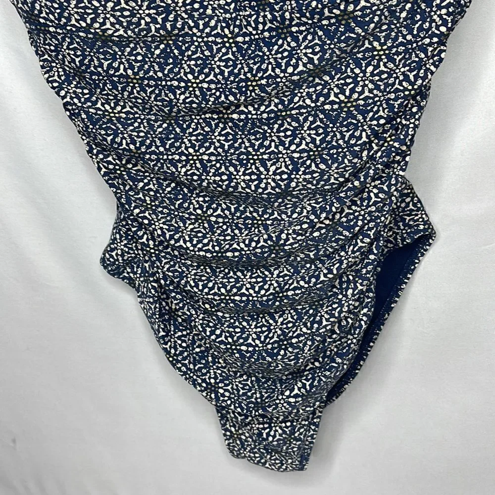 Bond-Eye Australia‎ Nip Tuck Tummy Control Navy/Gold Bathing Suit. Size 12.